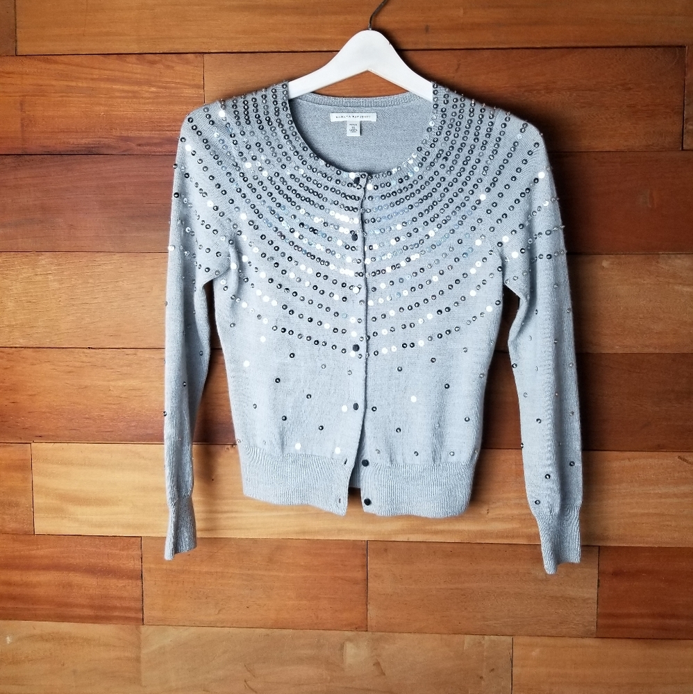 Banana Republic gray sequined cardigan size XS